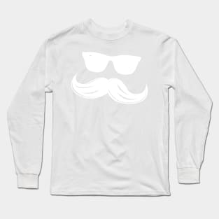 Hipster Mustache and Sunglasses Long Sleeve T-Shirt